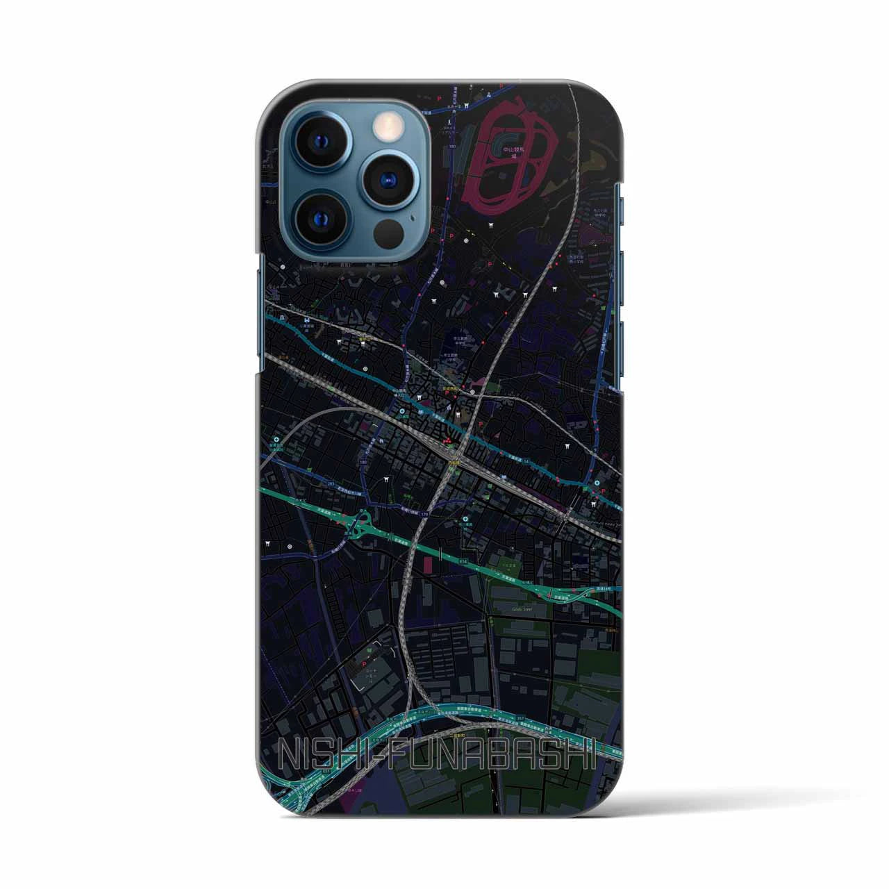 【西船橋(千葉県)】地図柄iPhoneケース(バックカバータイプ)