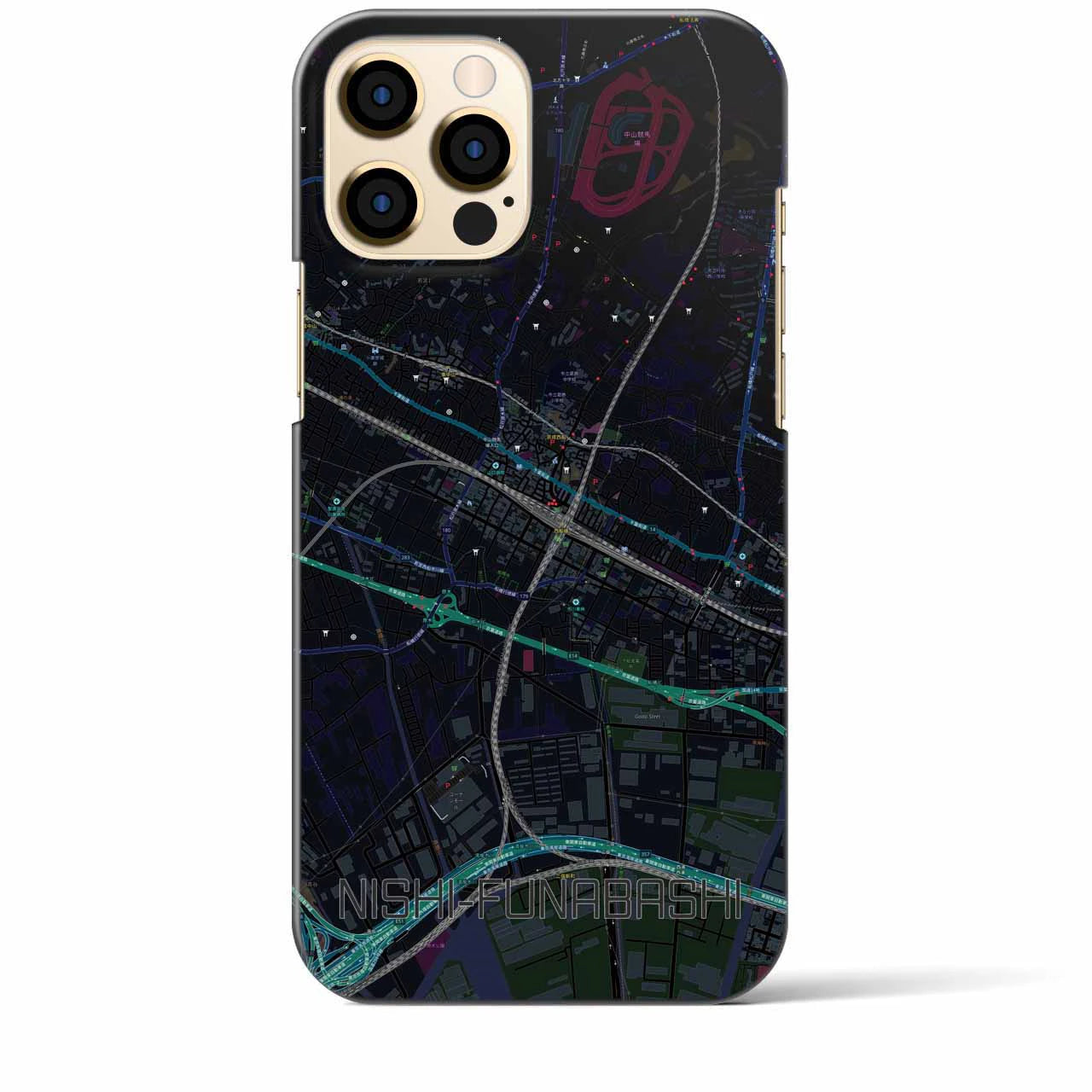 【西船橋(千葉県)】地図柄iPhoneケース(バックカバータイプ)