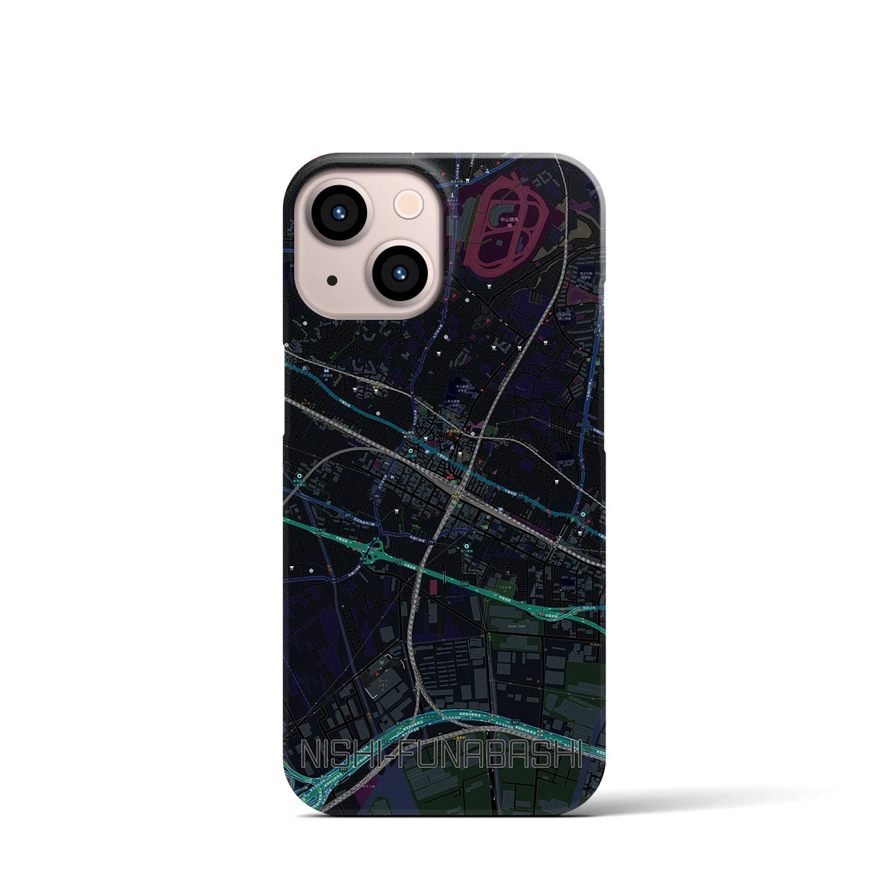 【西船橋(千葉県)】地図柄iPhoneケース(バックカバータイプ)