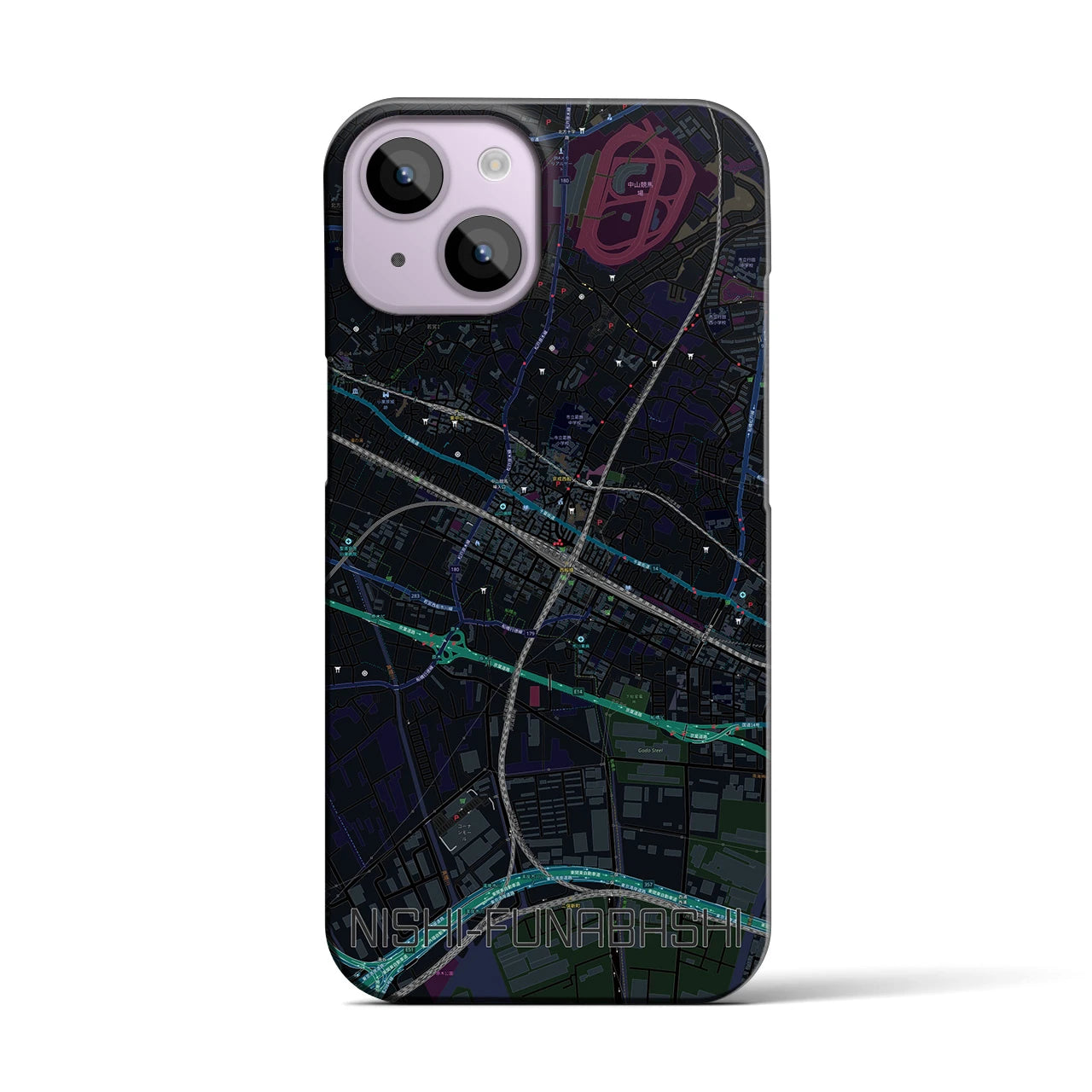 【西船橋(千葉県)】地図柄iPhoneケース(バックカバータイプ)