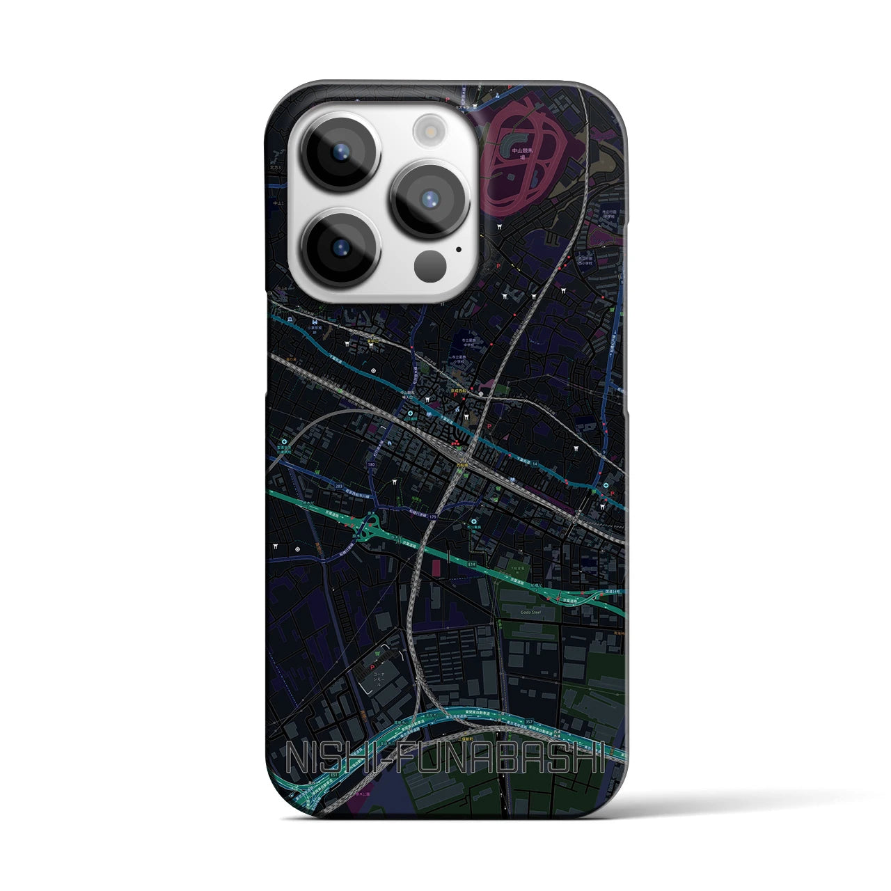 【西船橋(千葉県)】地図柄iPhoneケース(バックカバータイプ)