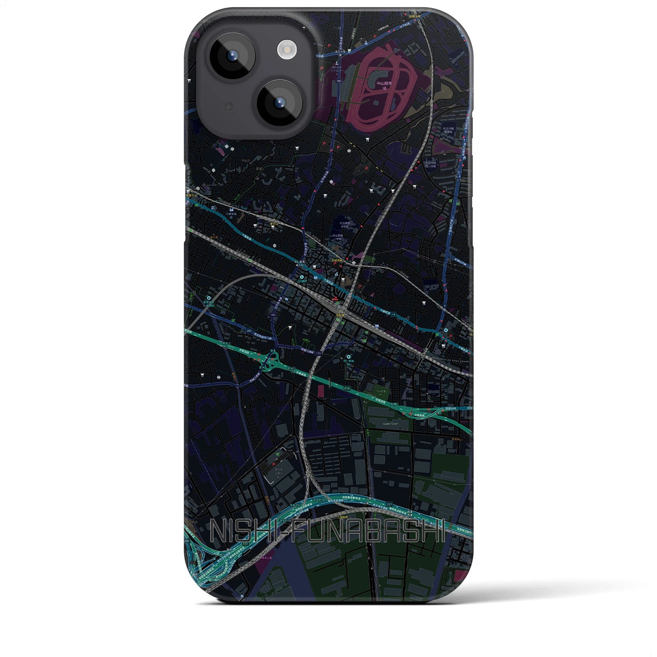 【西船橋(千葉県)】地図柄iPhoneケース(バックカバータイプ)