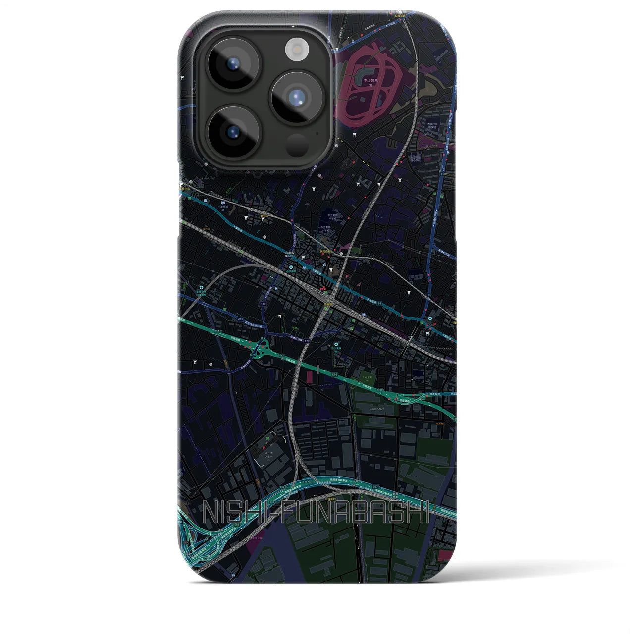 【西船橋(千葉県)】地図柄iPhoneケース(バックカバータイプ)