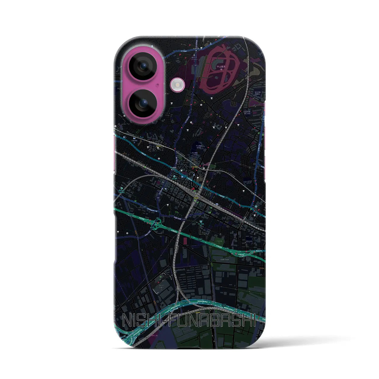 【西船橋(千葉県)】地図柄iPhoneケース(バックカバータイプ)
