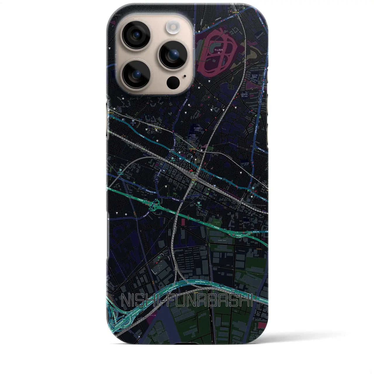 【西船橋(千葉県)】地図柄iPhoneケース(バックカバータイプ)