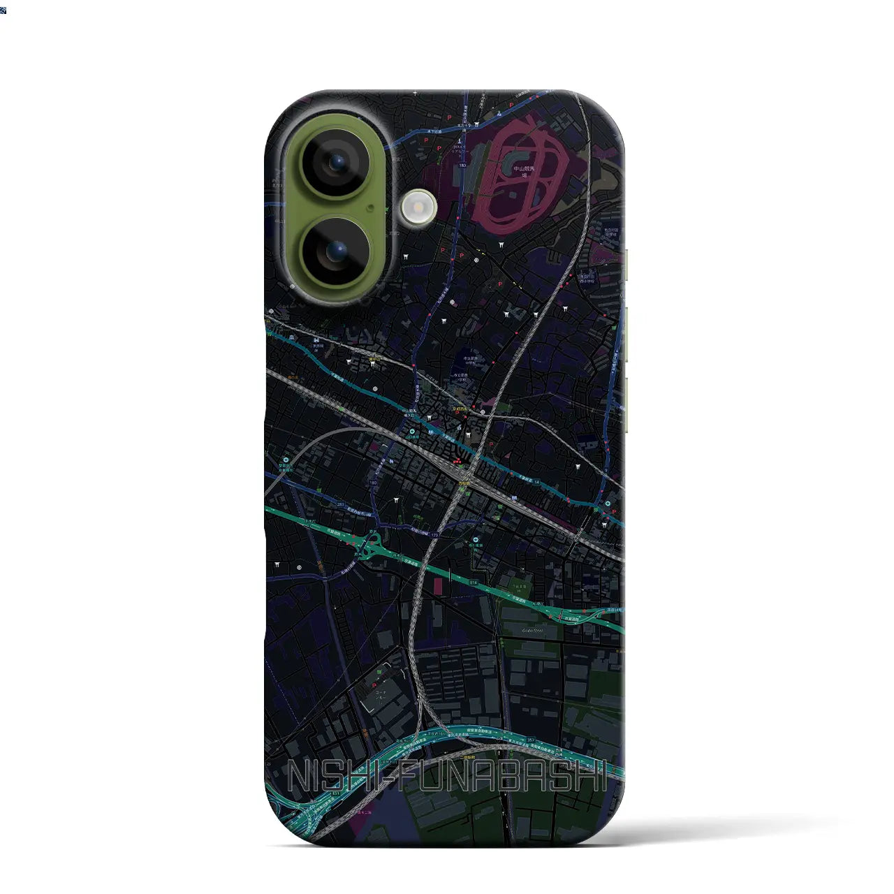 【西船橋(千葉県)】地図柄iPhoneケース(バックカバータイプ)