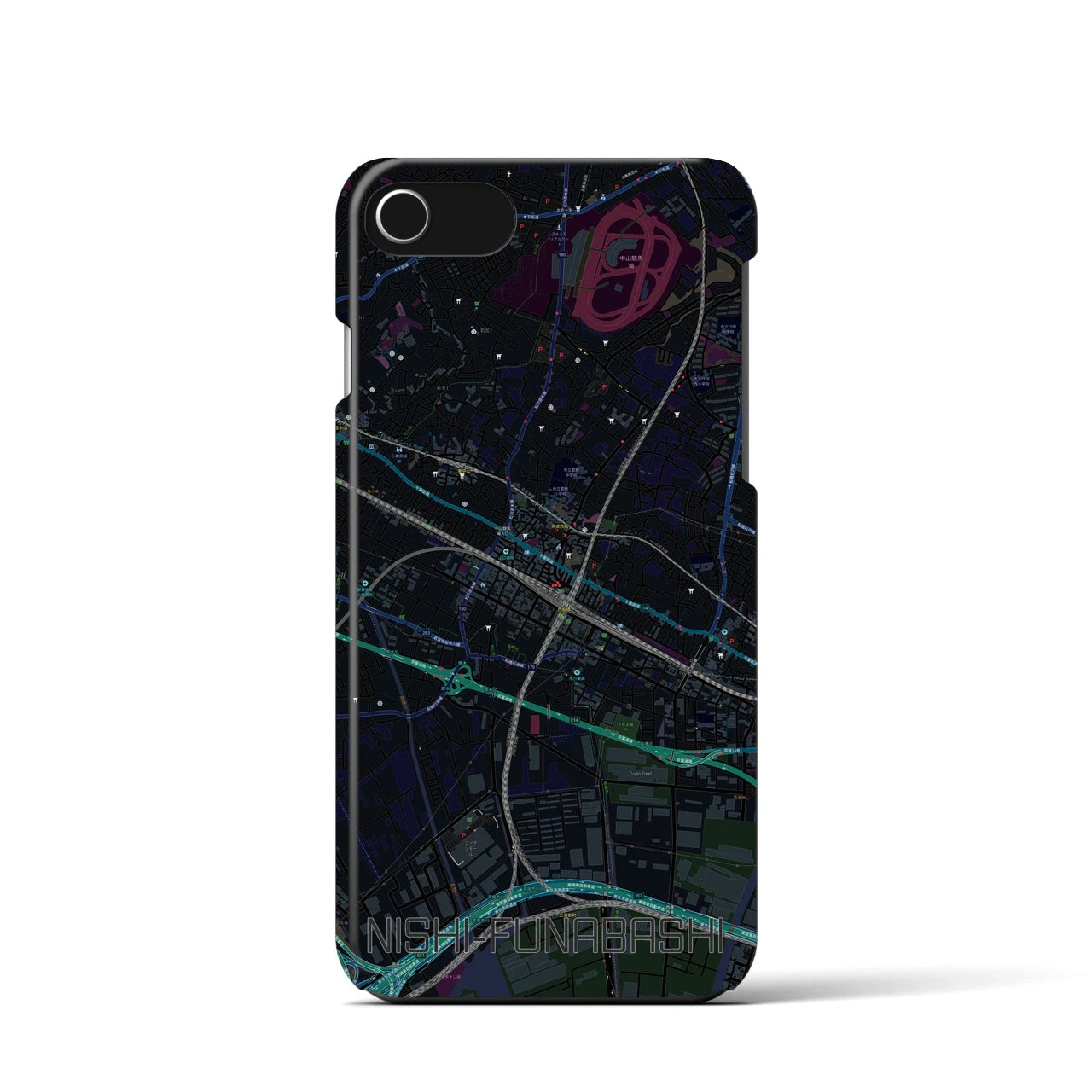 【西船橋(千葉県)】地図柄iPhoneケース(バックカバータイプ)