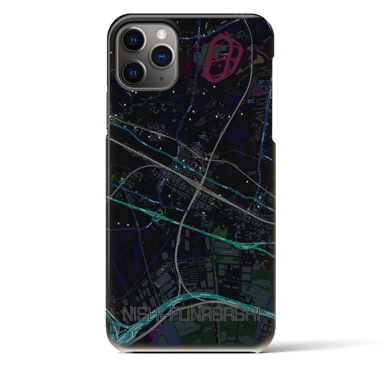 【西船橋(千葉県)】地図柄iPhoneケース(バックカバータイプ)