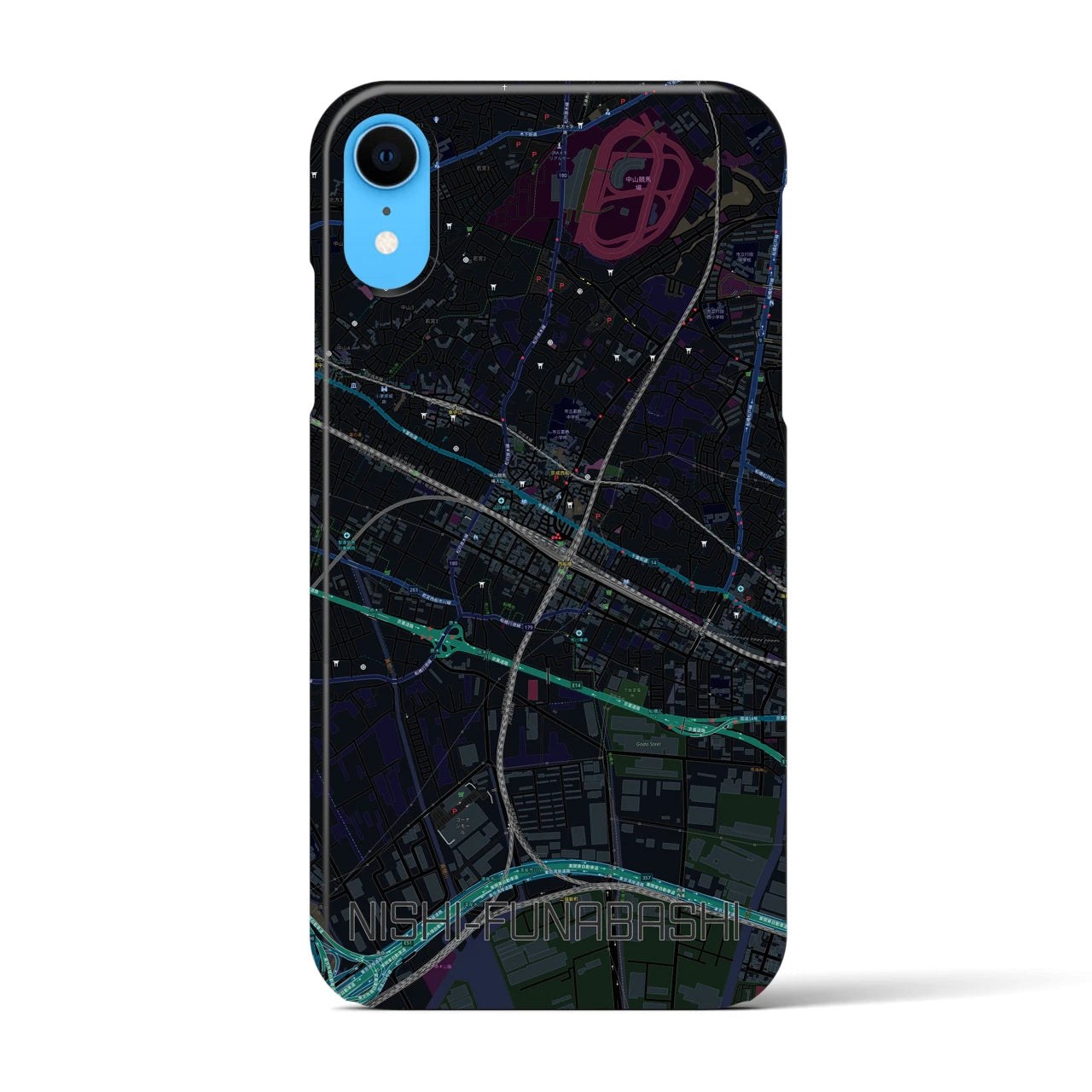 【西船橋(千葉県)】地図柄iPhoneケース(バックカバータイプ)