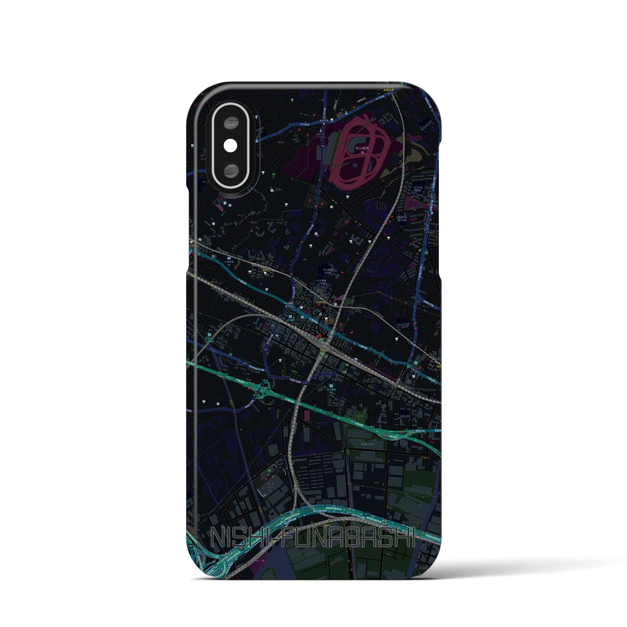 【西船橋(千葉県)】地図柄iPhoneケース(バックカバータイプ)