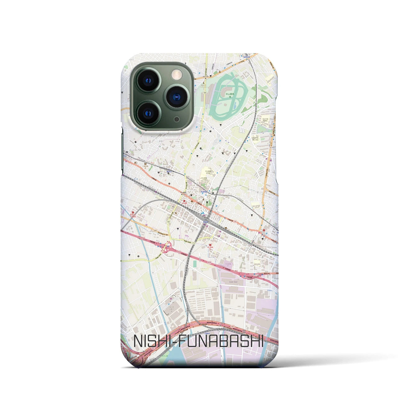 【西船橋(千葉県)】地図柄iPhoneケース(バックカバータイプ)