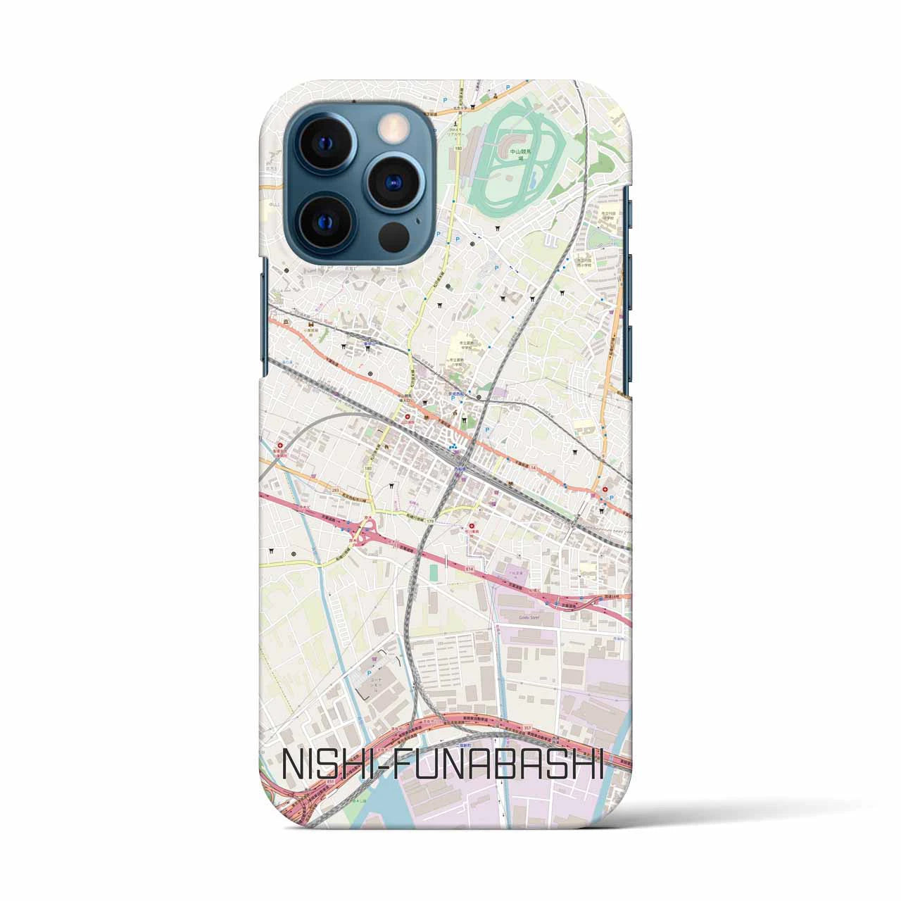 【西船橋(千葉県)】地図柄iPhoneケース(バックカバータイプ)