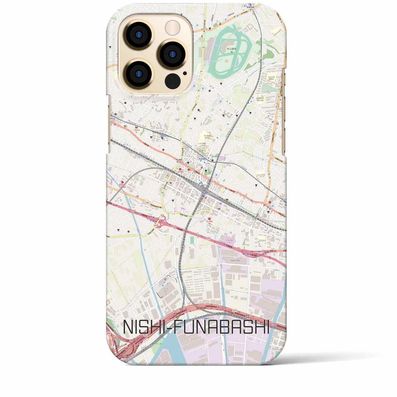 【西船橋(千葉県)】地図柄iPhoneケース(バックカバータイプ)