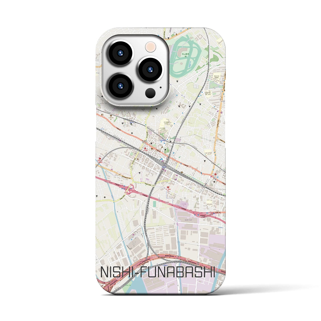 【西船橋(千葉県)】地図柄iPhoneケース(バックカバータイプ)