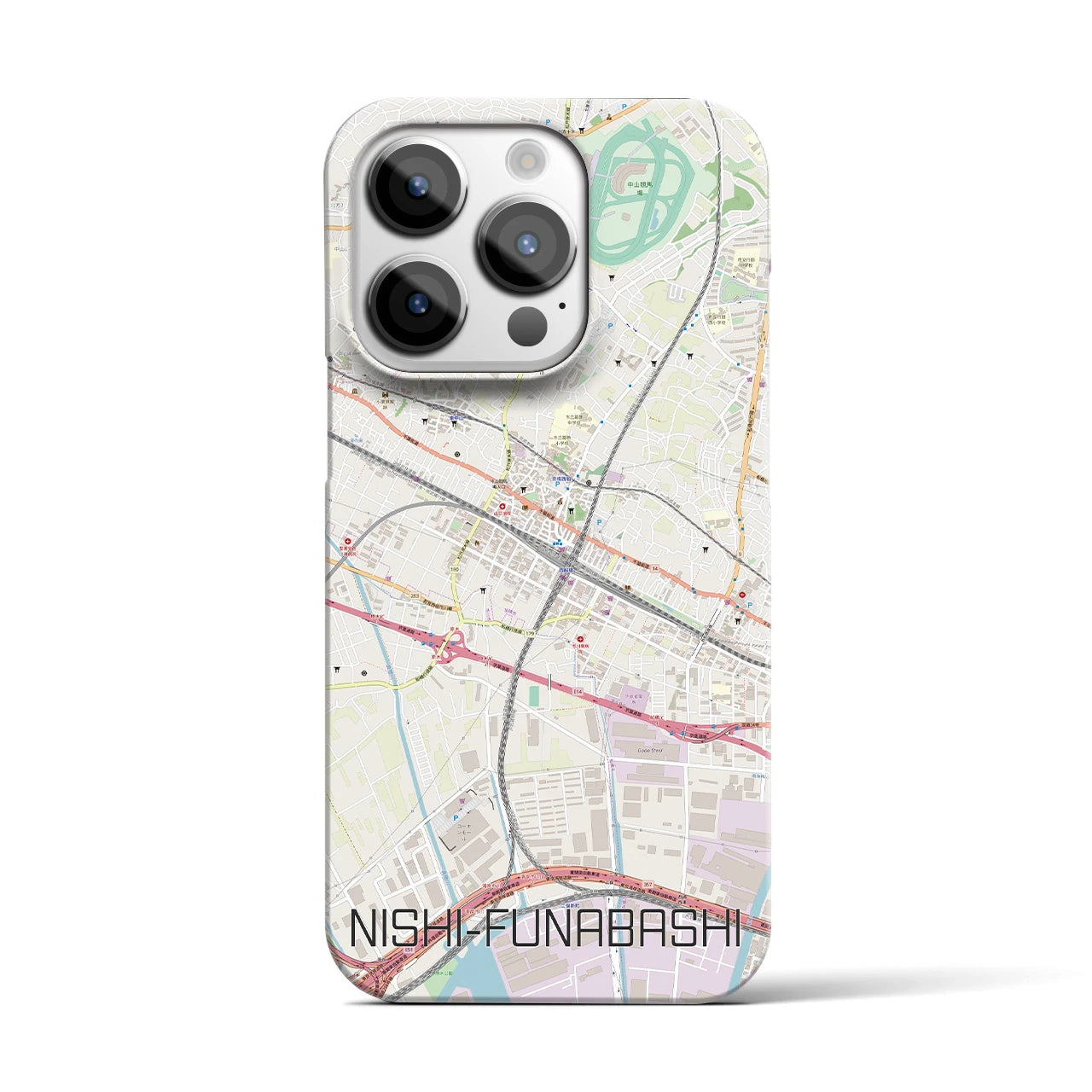 【西船橋(千葉県)】地図柄iPhoneケース(バックカバータイプ)