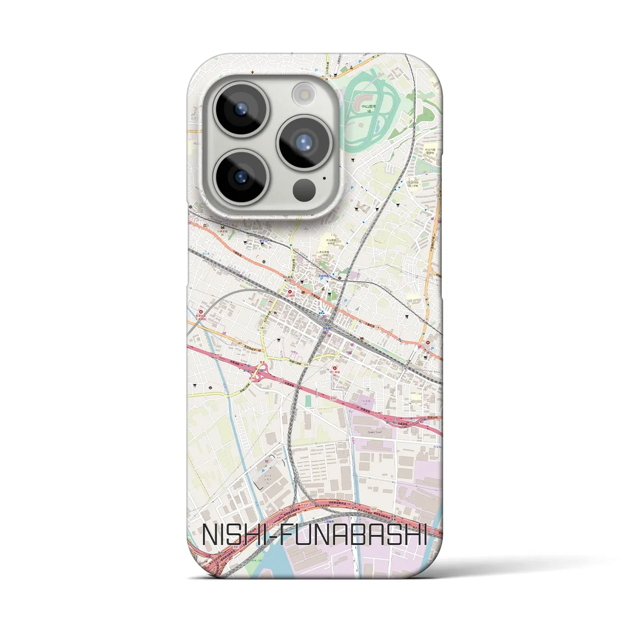 【西船橋(千葉県)】地図柄iPhoneケース(バックカバータイプ)