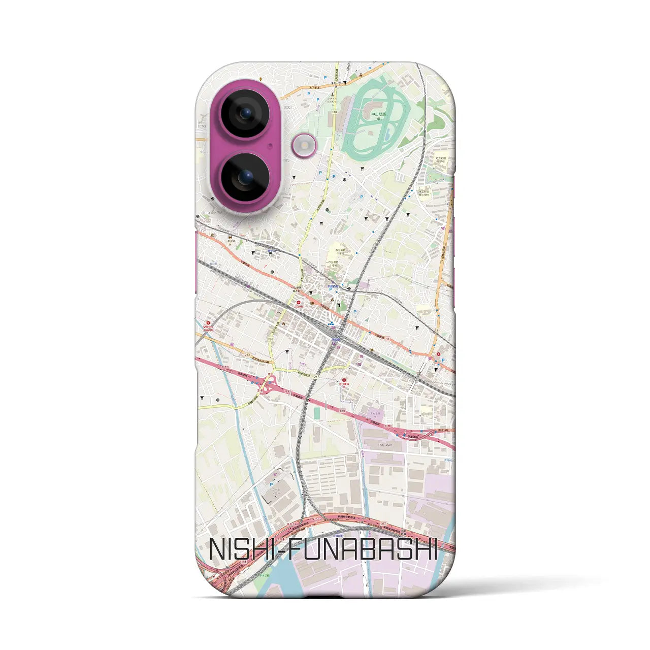 【西船橋(千葉県)】地図柄iPhoneケース(バックカバータイプ)