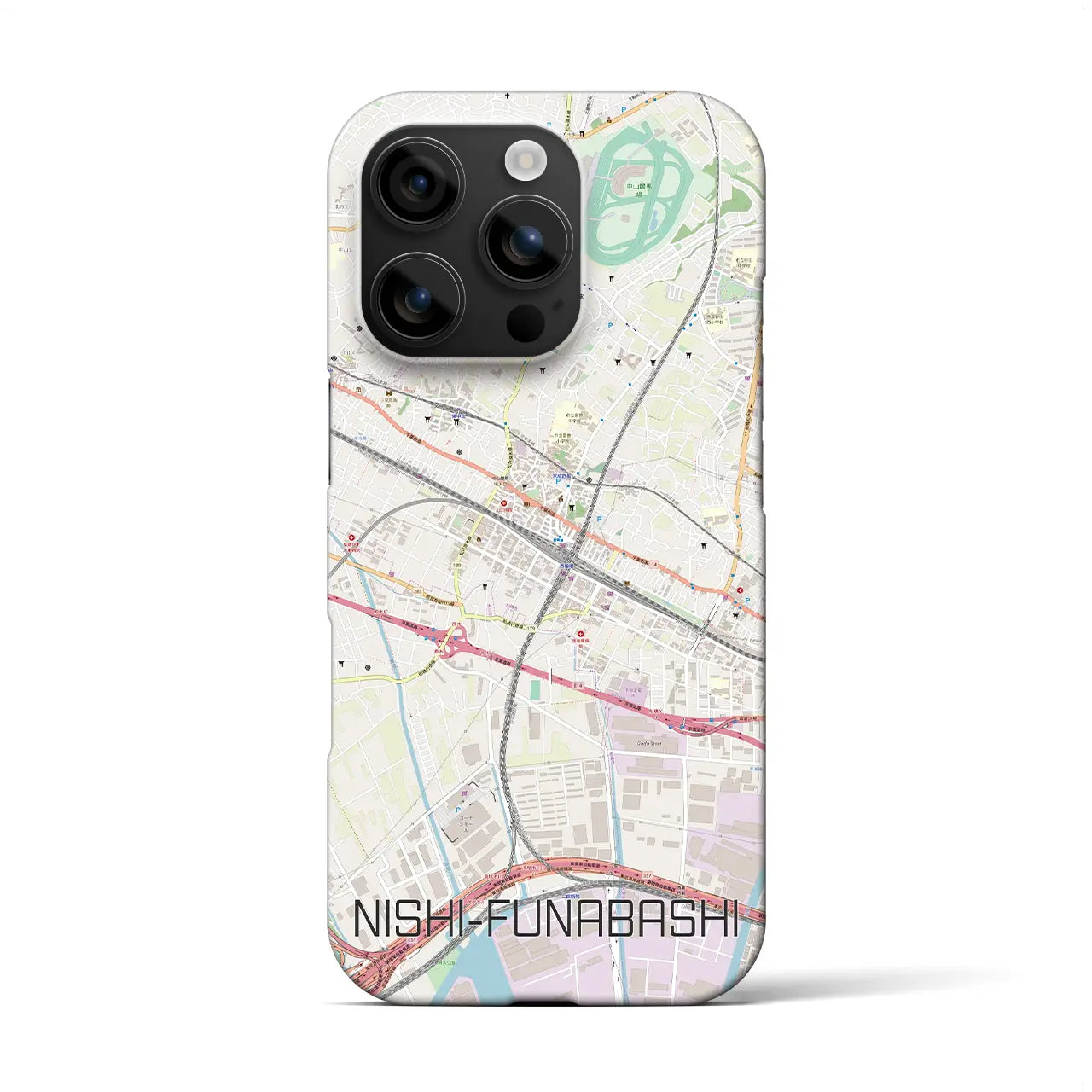 【西船橋(千葉県)】地図柄iPhoneケース(バックカバータイプ)