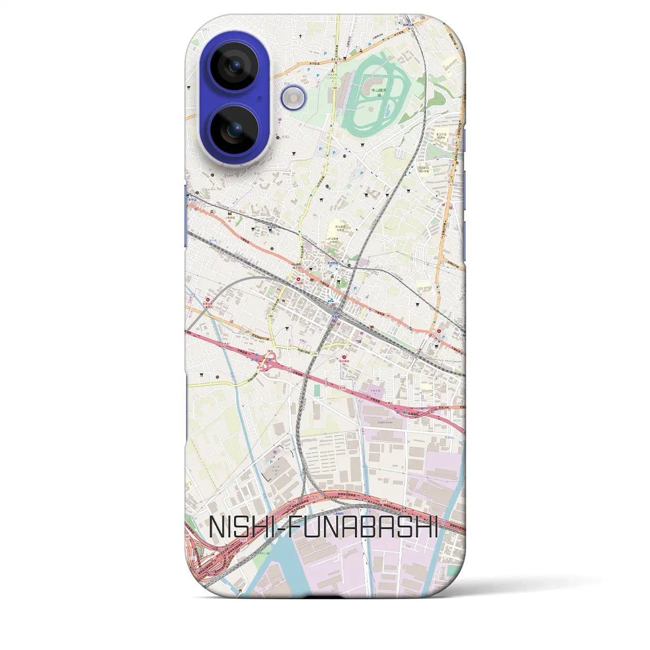 【西船橋(千葉県)】地図柄iPhoneケース(バックカバータイプ)ナチュラル・iPhone 16 Pro Max 用