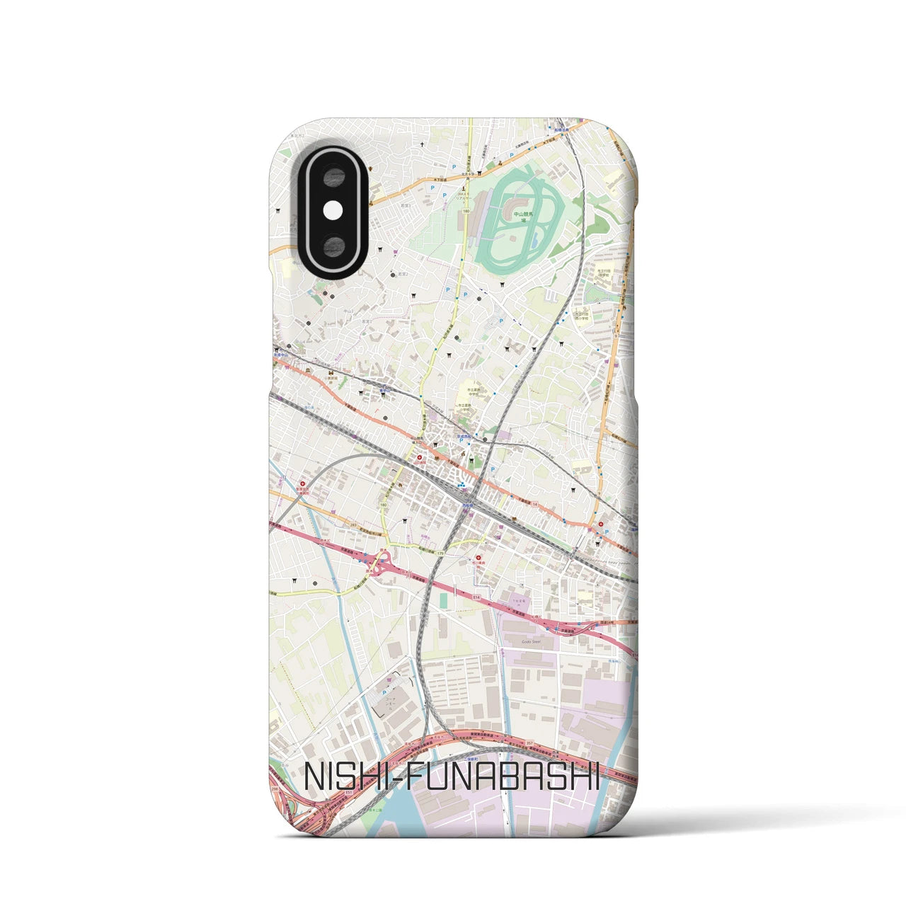 【西船橋(千葉県)】地図柄iPhoneケース(バックカバータイプ)