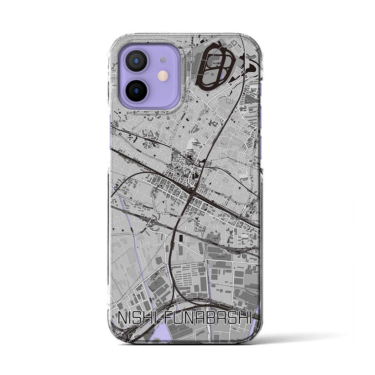 【西船橋(千葉県)】地図柄iPhoneケース(クリアタイプ)