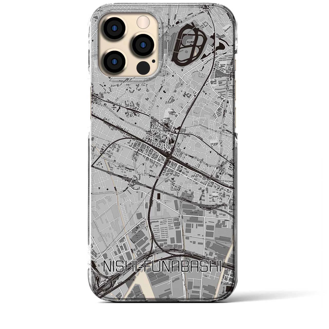 【西船橋(千葉県)】地図柄iPhoneケース(クリアタイプ)