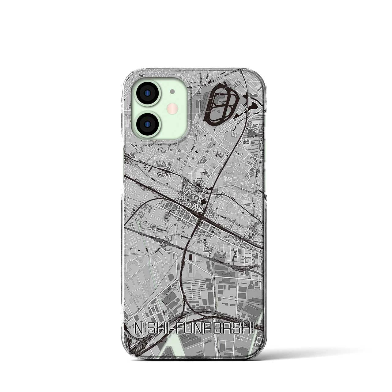【西船橋(千葉県)】地図柄iPhoneケース(クリアタイプ)