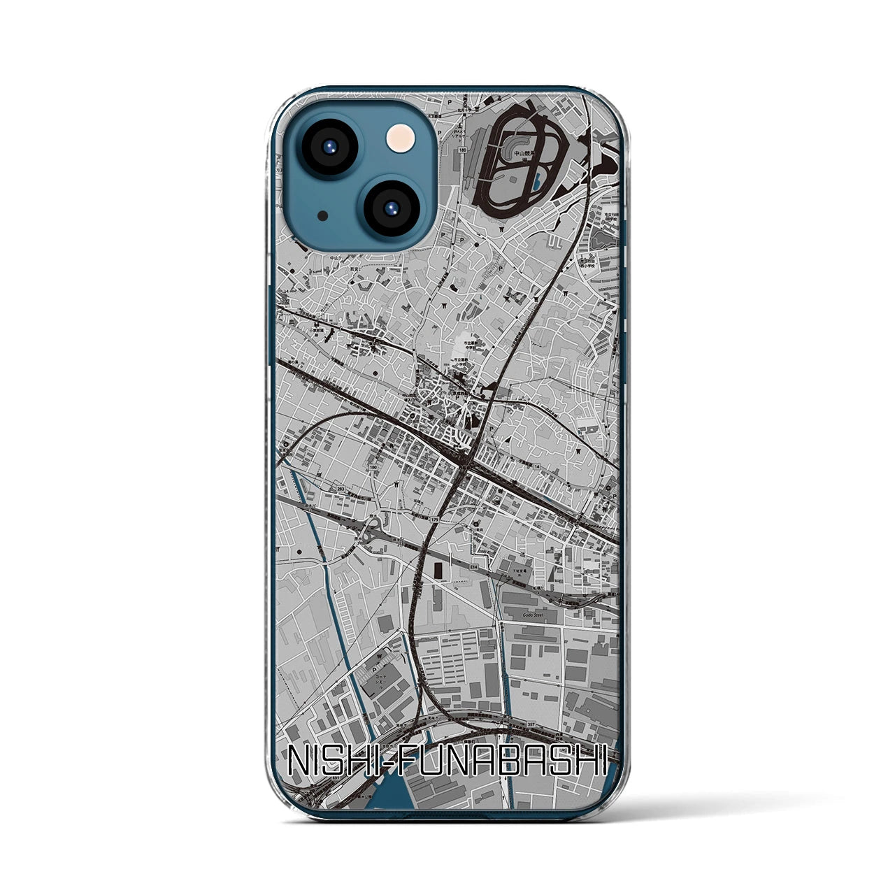 【西船橋(千葉県)】地図柄iPhoneケース(クリアタイプ)