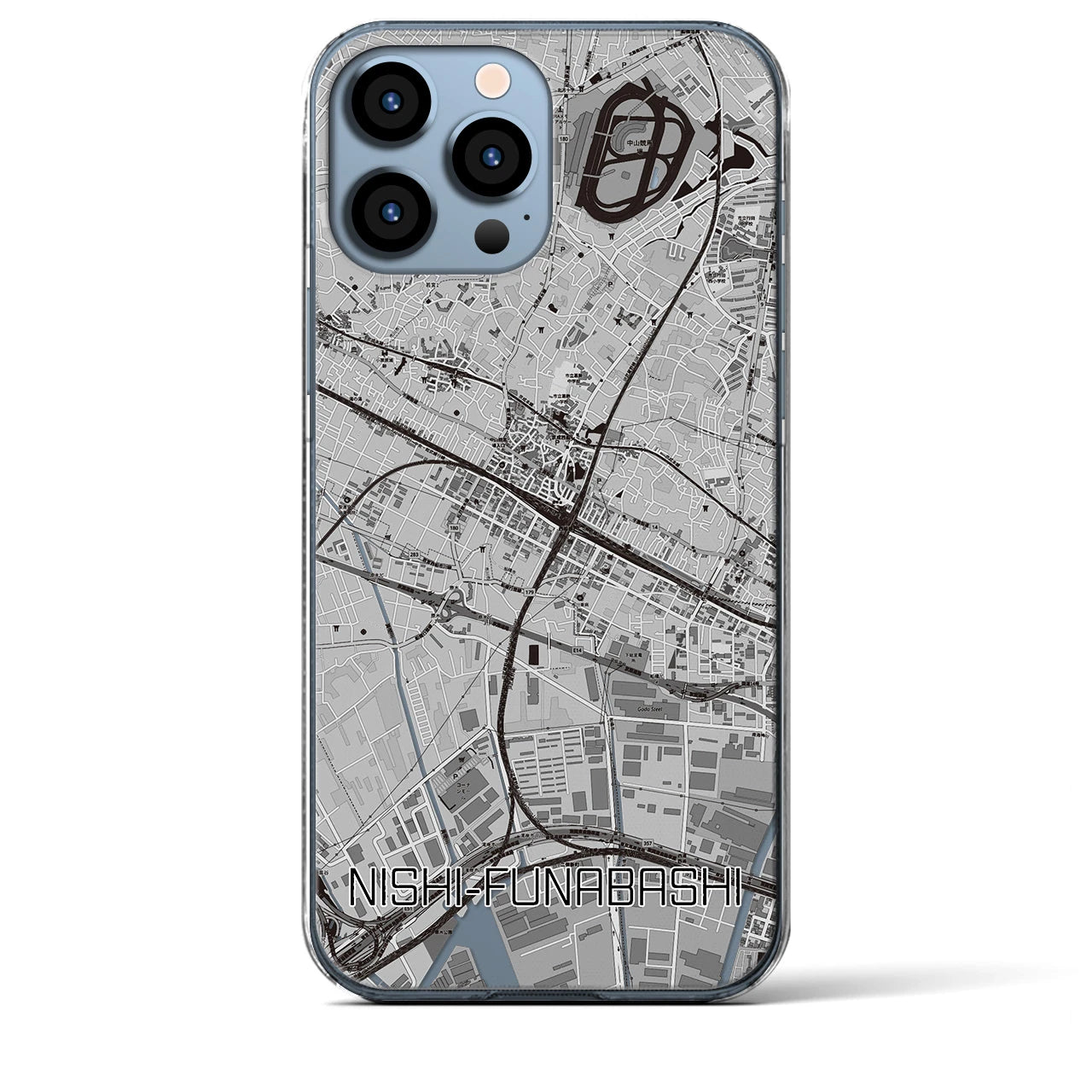 【西船橋(千葉県)】地図柄iPhoneケース(クリアタイプ)