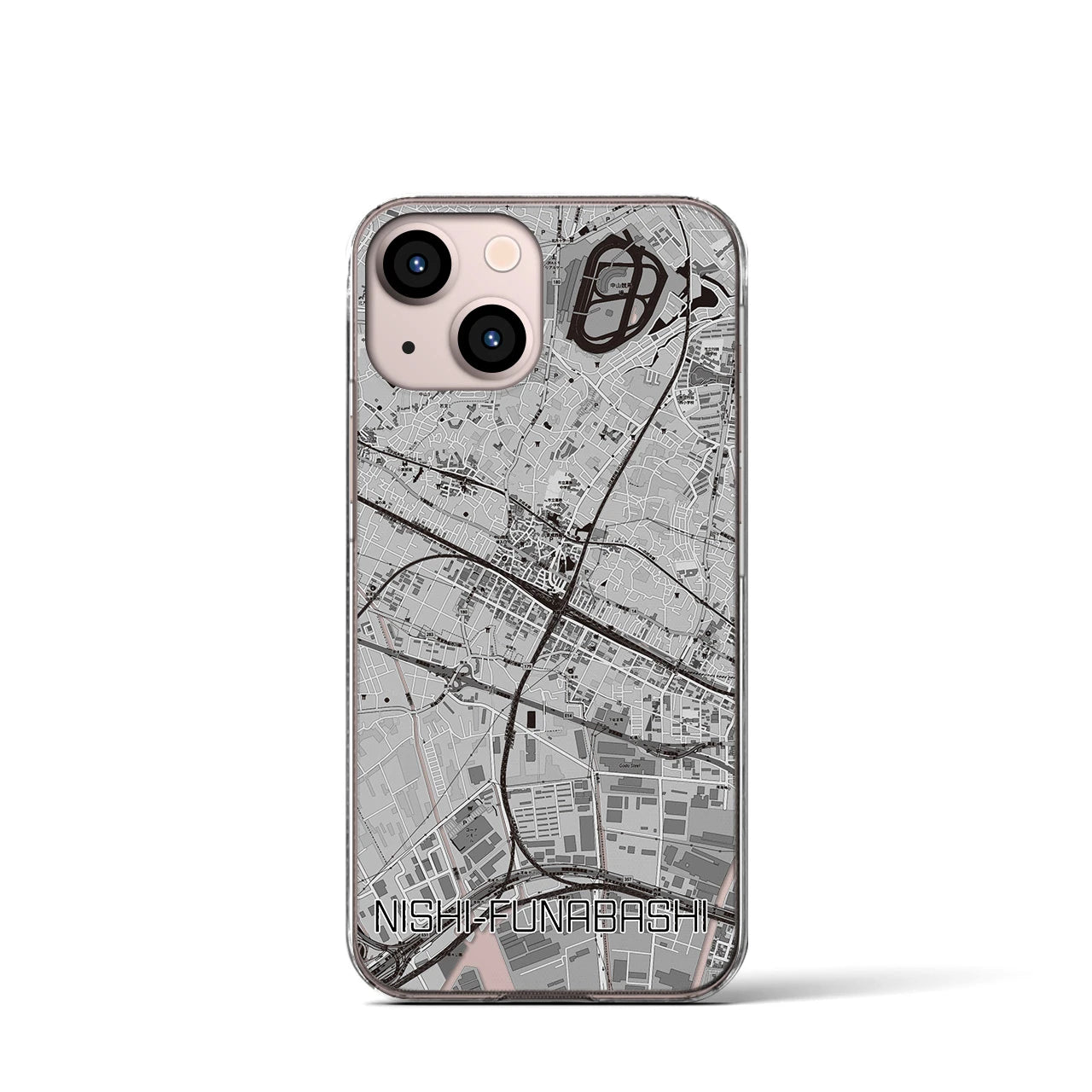 【西船橋(千葉県)】地図柄iPhoneケース(クリアタイプ)
