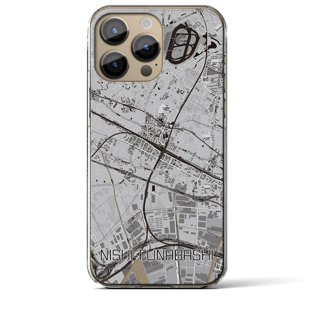 【西船橋(千葉県)】地図柄iPhoneケース(クリアタイプ)