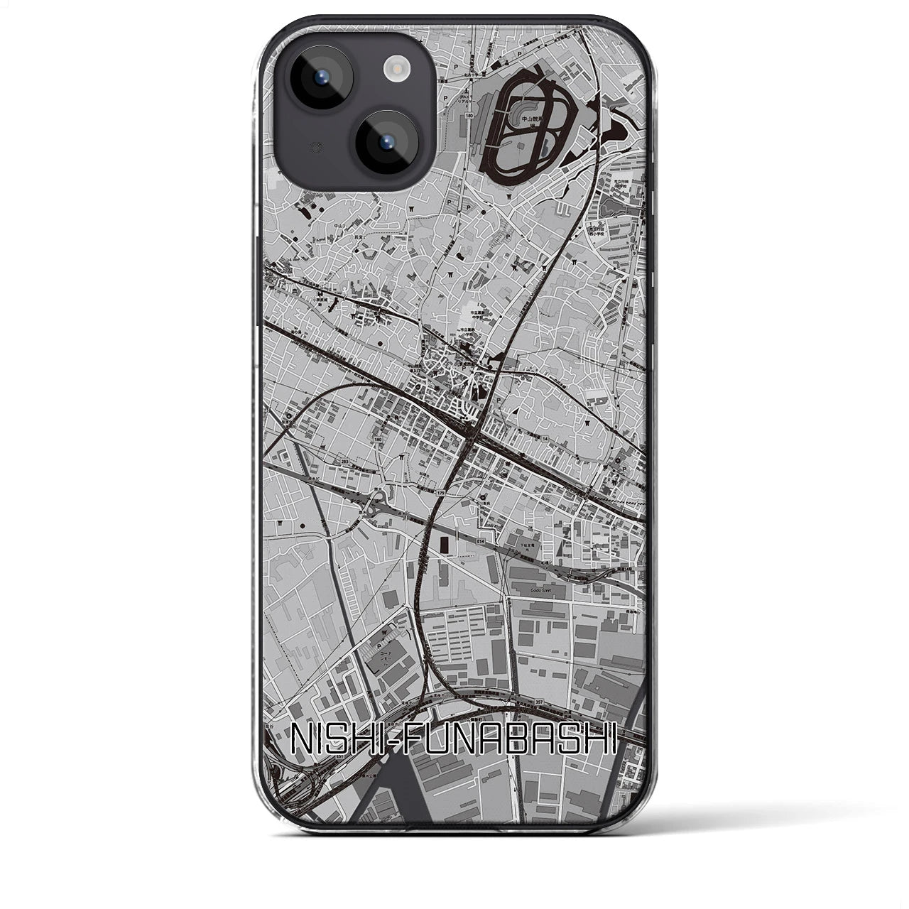 【西船橋(千葉県)】地図柄iPhoneケース(クリアタイプ)