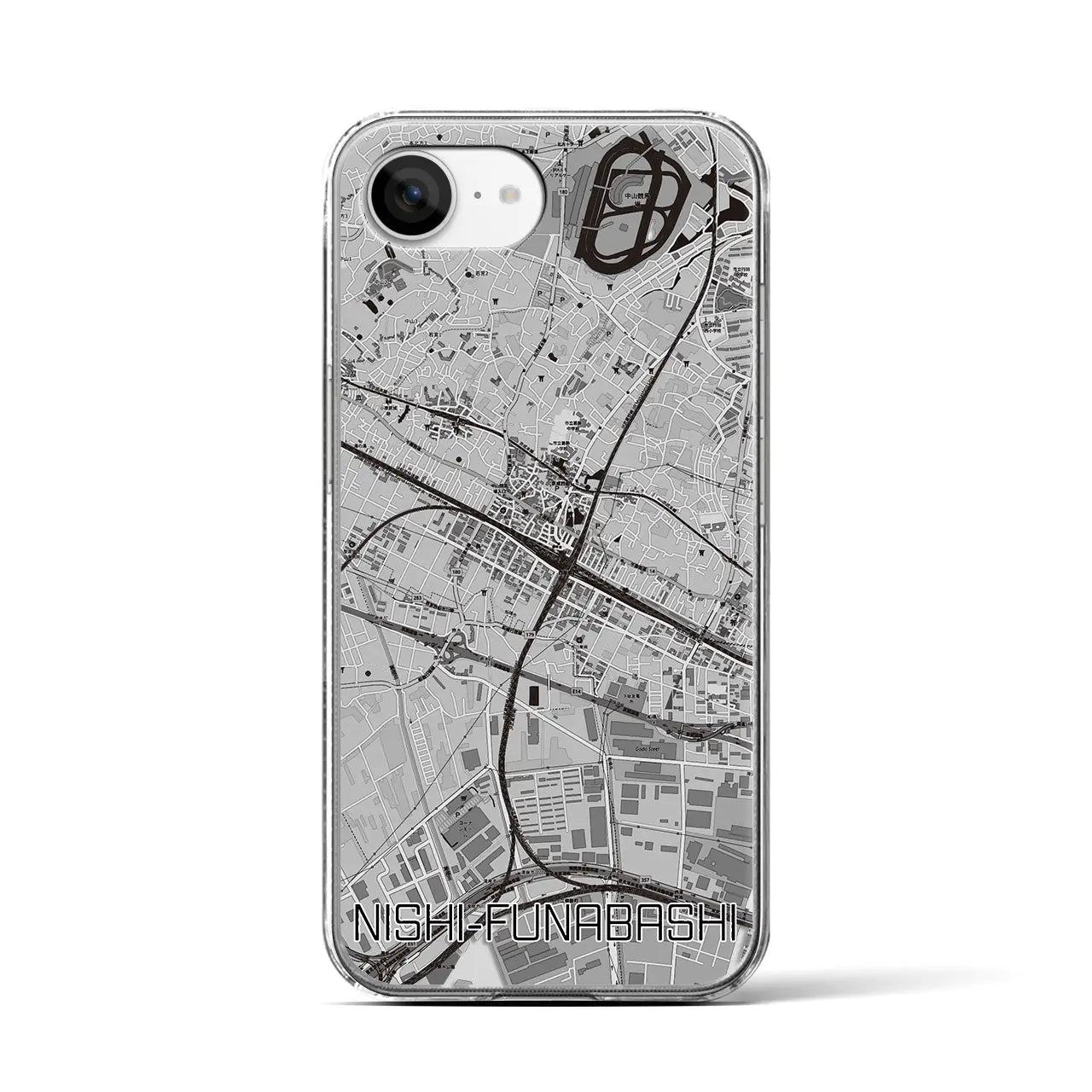 【西船橋(千葉県)】地図柄iPhoneケース(クリアタイプ)