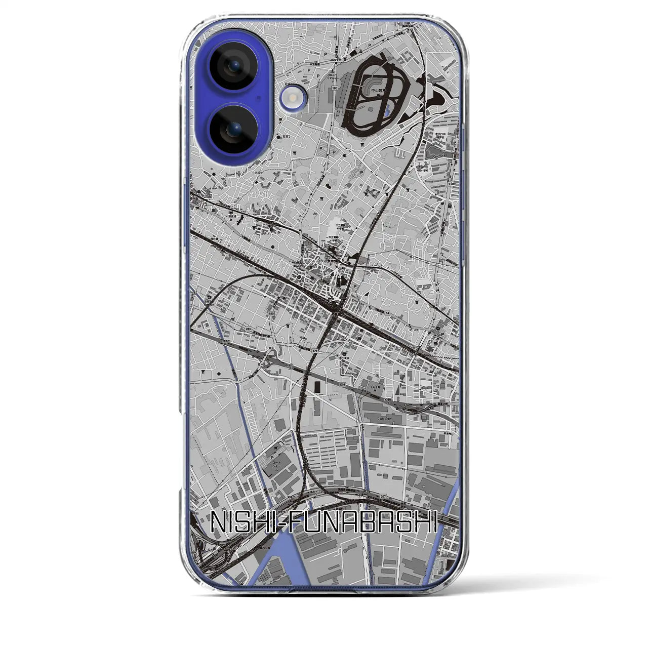 【西船橋(千葉県)】地図柄iPhoneケース(クリアタイプ)