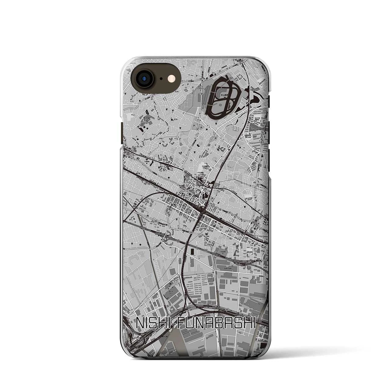 【西船橋(千葉県)】地図柄iPhoneケース(クリアタイプ)