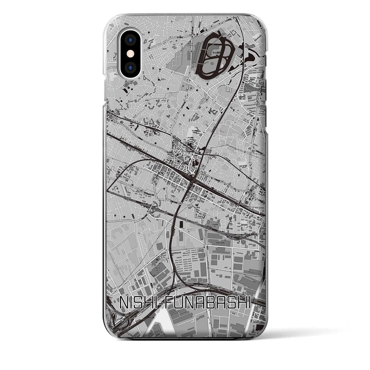 【西船橋(千葉県)】地図柄iPhoneケース(クリアタイプ)