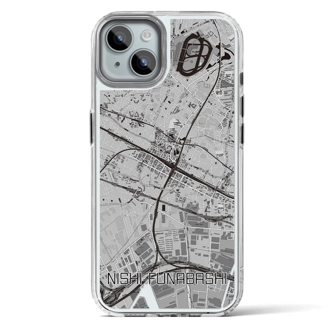 【西船橋(千葉県)】地図柄iPhoneケース(MagSafeタイプ)