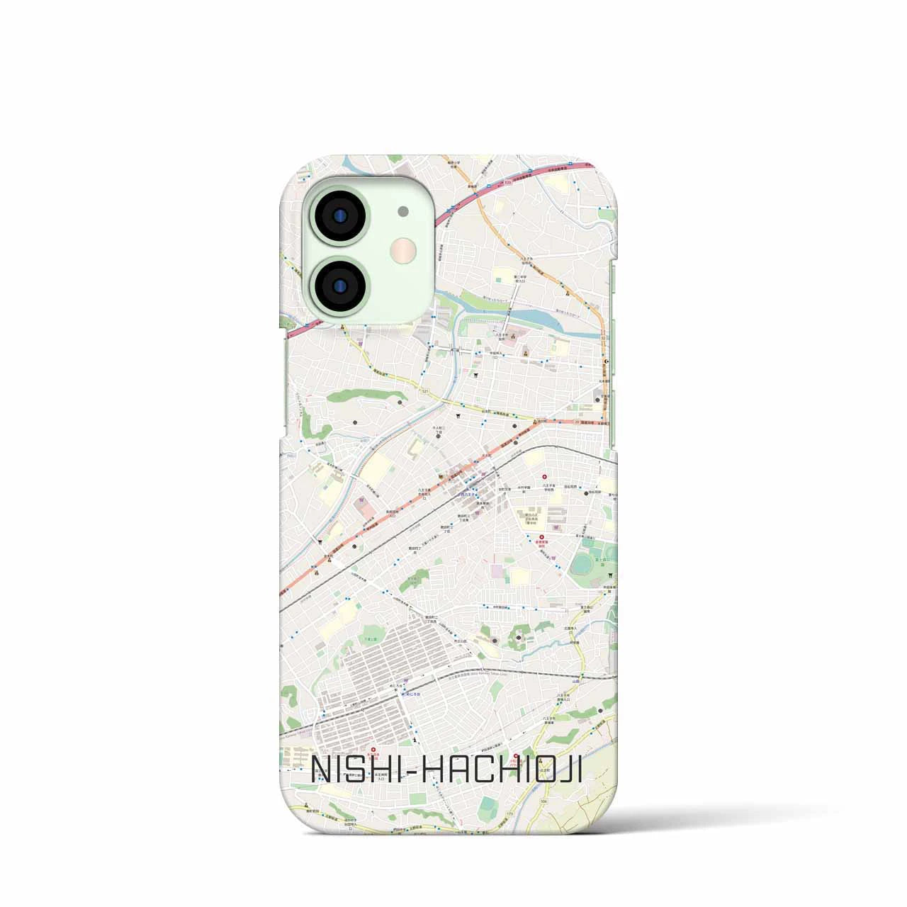 【西八王子(東京都)】地図柄iPhoneケース(バックカバータイプ)