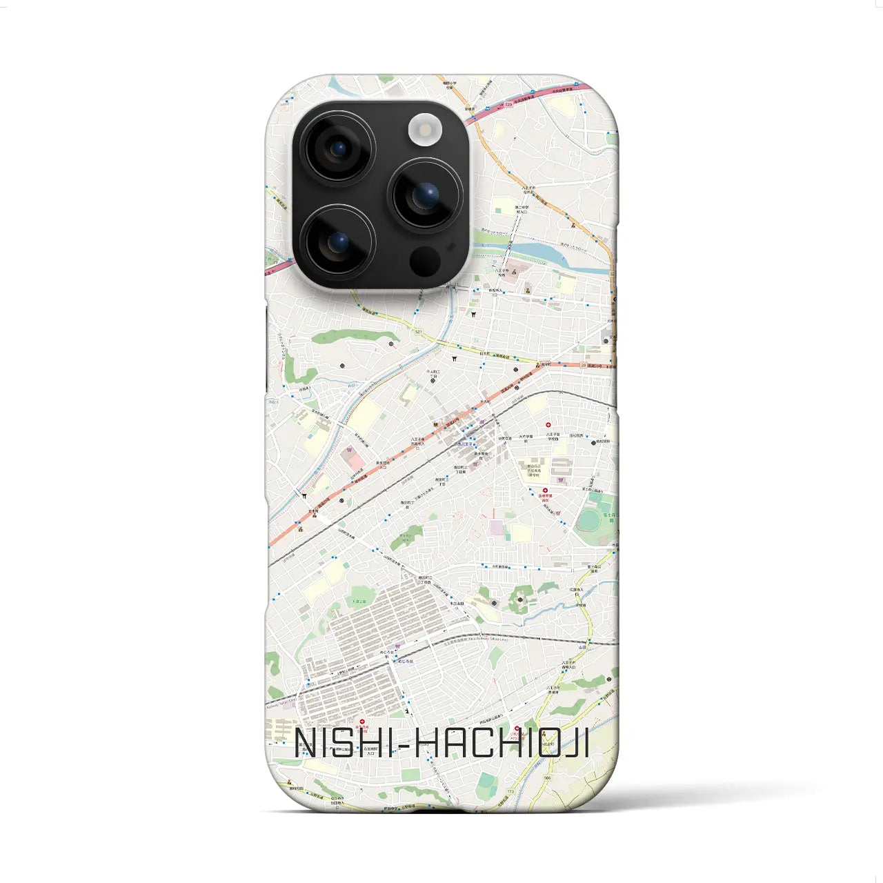 【西八王子(東京都)】地図柄iPhoneケース(バックカバータイプ)