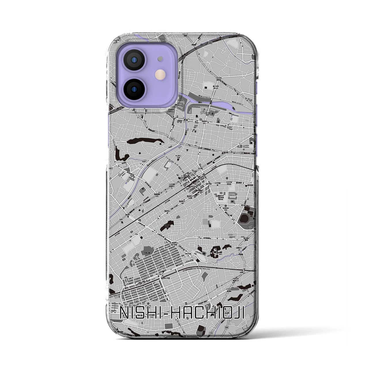 【西八王子(東京都)】地図柄iPhoneケース(クリアタイプ)