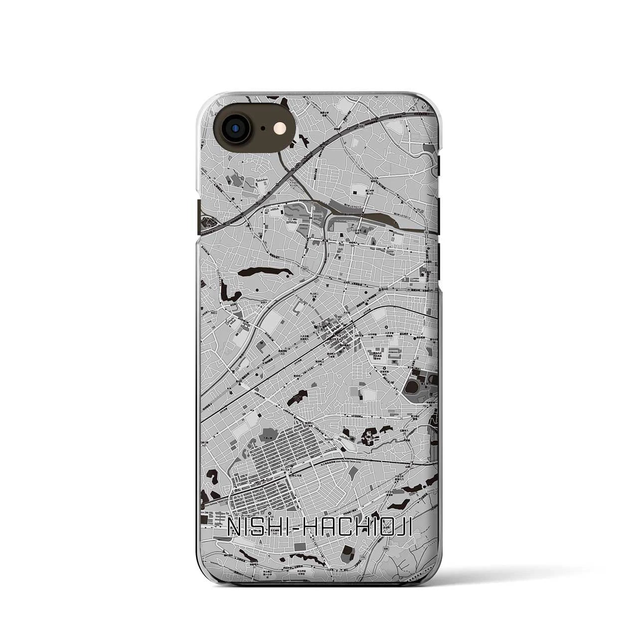 【西八王子(東京都)】地図柄iPhoneケース(クリアタイプ)