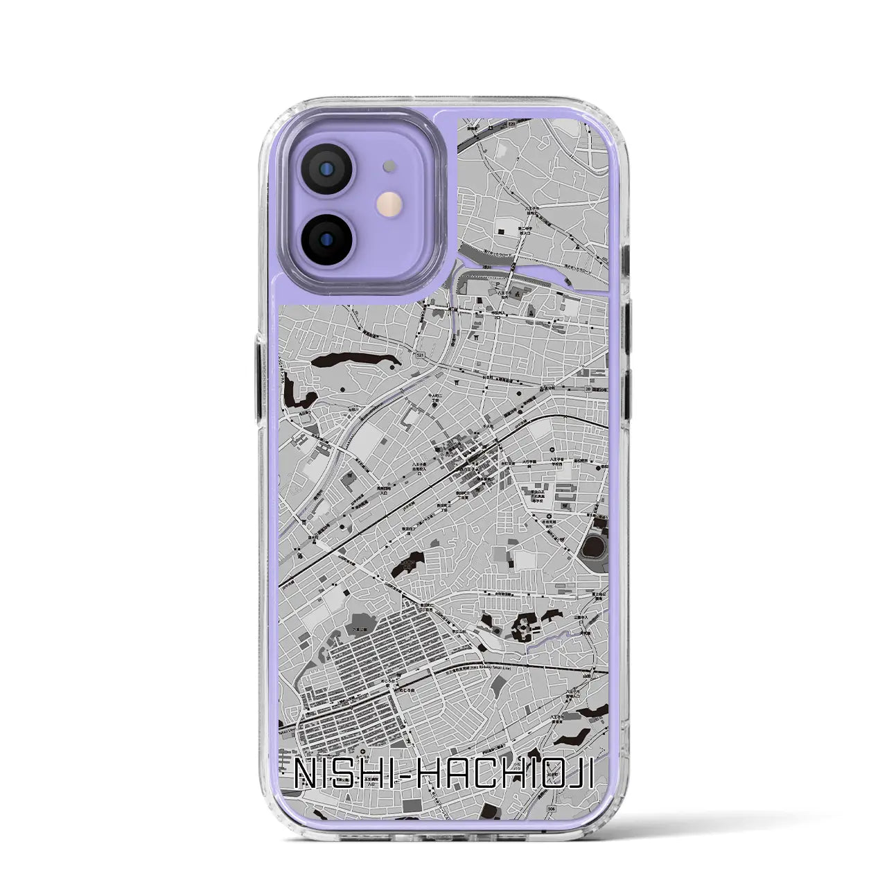 【西八王子(東京都)】地図柄iPhoneケース(MagSafeタイプ)