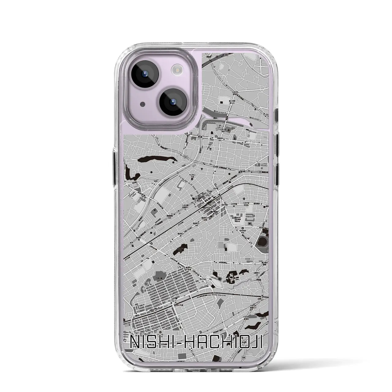 【西八王子(東京都)】地図柄iPhoneケース(MagSafeタイプ)