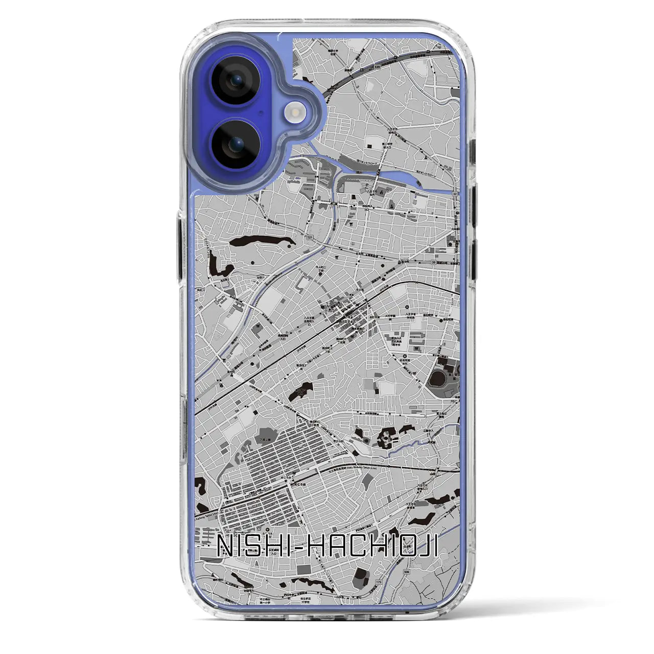 【西八王子(東京都)】地図柄iPhoneケース(MagSafeタイプ)