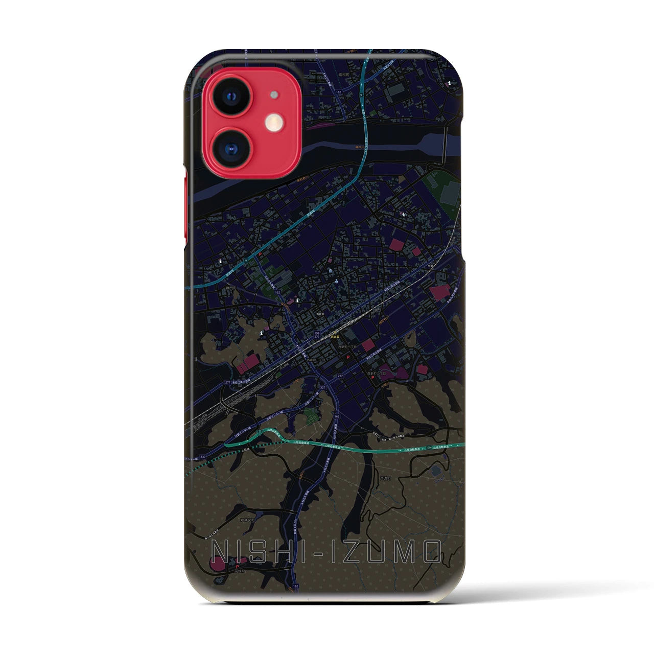 【西出雲(島根県)】地図柄iPhoneケース(バックカバータイプ)