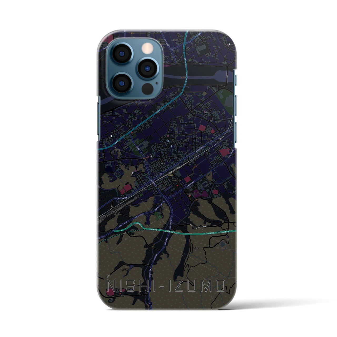 【西出雲(島根県)】地図柄iPhoneケース(バックカバータイプ)