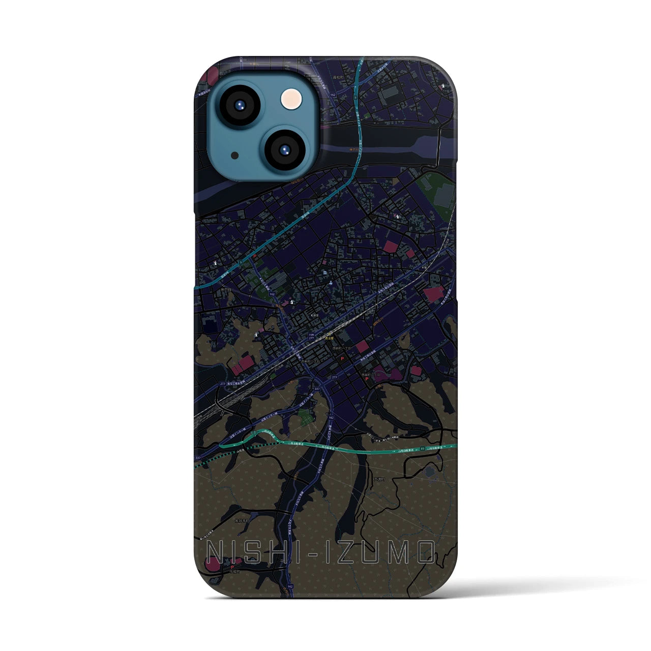 【西出雲(島根県)】地図柄iPhoneケース(バックカバータイプ)