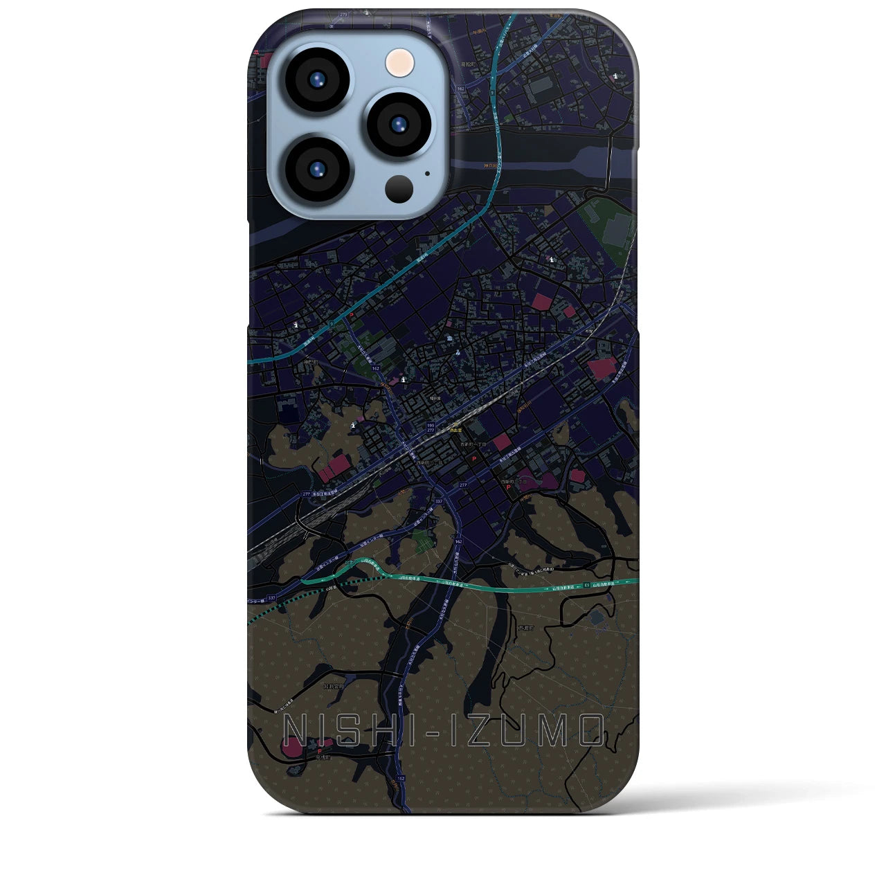 【西出雲(島根県)】地図柄iPhoneケース(バックカバータイプ)