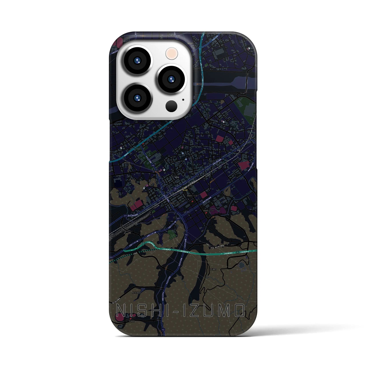 【西出雲(島根県)】地図柄iPhoneケース(バックカバータイプ)