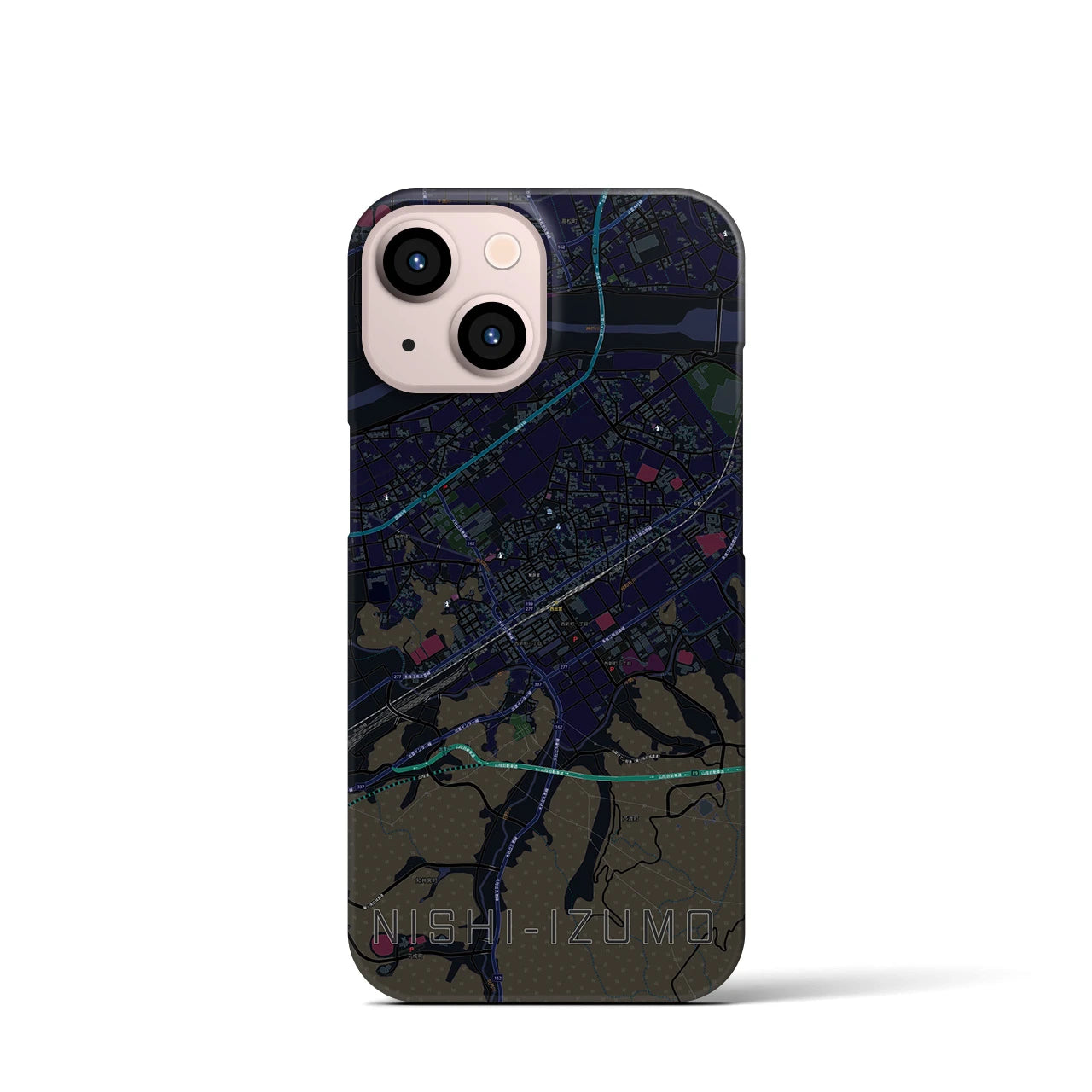 【西出雲(島根県)】地図柄iPhoneケース(バックカバータイプ)